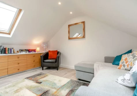 The living room at An Logh, Helston