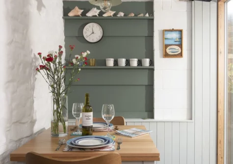 The dining area at An Selder, Fowey