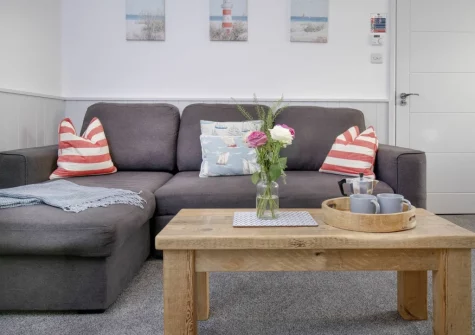 The living area at Anchors Away at Sunnybeach Apartments, Paignton