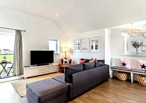 The living area at Andas Beach House, Westward Ho!