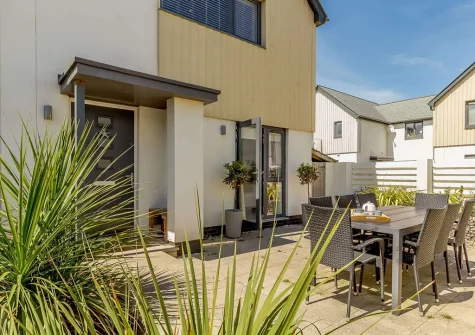 The patio & alfresco dining area at Andas Beach House, Westward Ho!