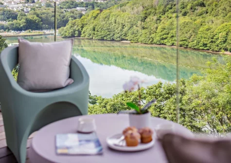 The river view from the balcony & outdoor sitting area at Annabell, Looe