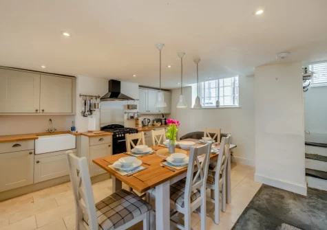 The kitchen & dining area at Annie's Cottage, Appledore