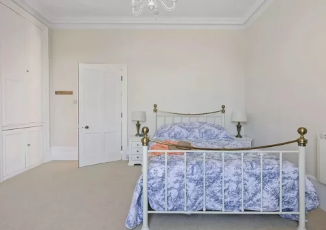 The bedroom at Apartment 1 at The Gew, Marazion