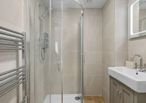 The shower room at Apartment 1 at The Gew, Marazion