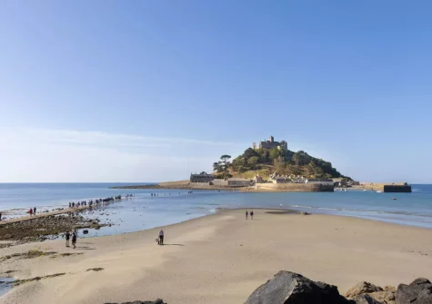 St Michael's Mount is Marazion's best-known landmark and perches just offshore
