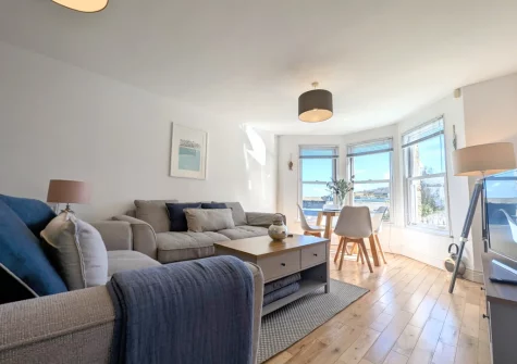 The living & dining area at Apartment 1,  Oceanis, St Ives