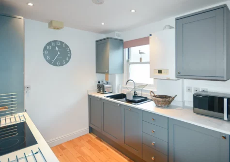 The kitchen at Apartment 1,  Oceanis, St Ives