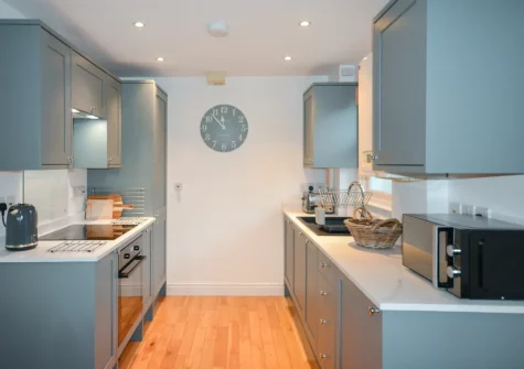The kitchen at Apartment 1,  Oceanis, St Ives
