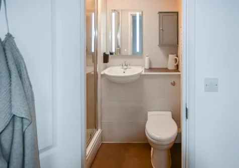 Bedroom #1 en-suite shower room at Apartment 1,  Oceanis, St Ives