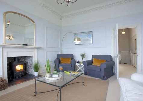 The living area at Apartment 3, The Manor House, Dartmouth