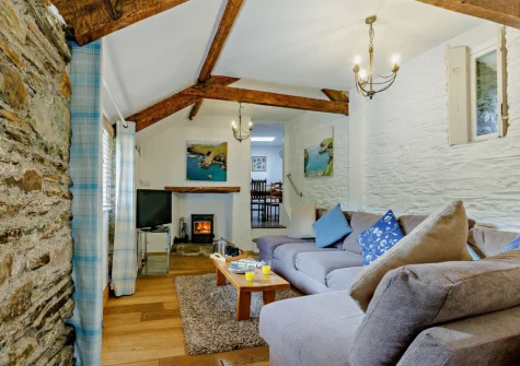 The living room at Apple Cottage & Piggery, Egloskerry
