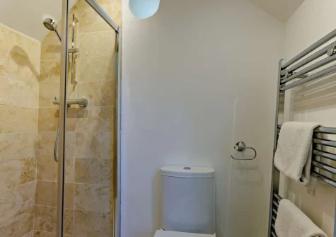 Bedroom #3 ensuite shower room at Apple Cottage & Piggery, Egloskerry