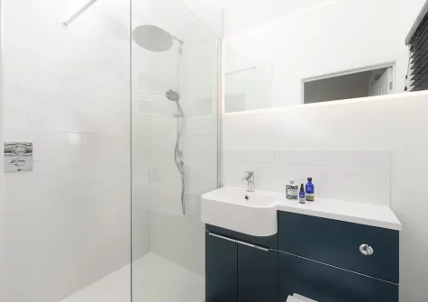 Bedroom #3 en-suite shower room at Apple Lodge, Little Dunley Cottages, Bovey Tracey