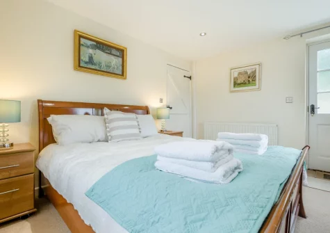 The bedroom at April Cottage at Sanctuary Farm, Woodford