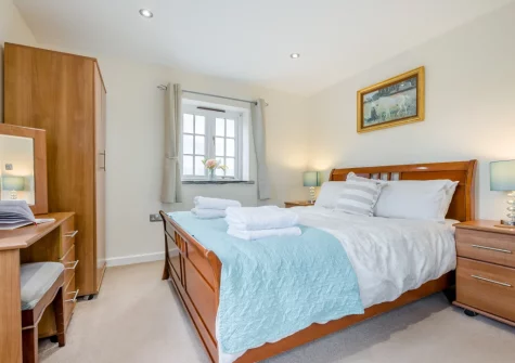 The bedroom at April Cottage at Sanctuary Farm, Woodford