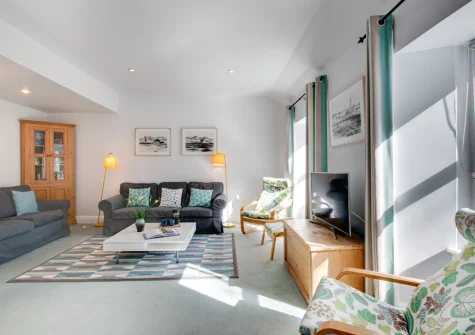 The living room at Aquarius, Porthcurno
