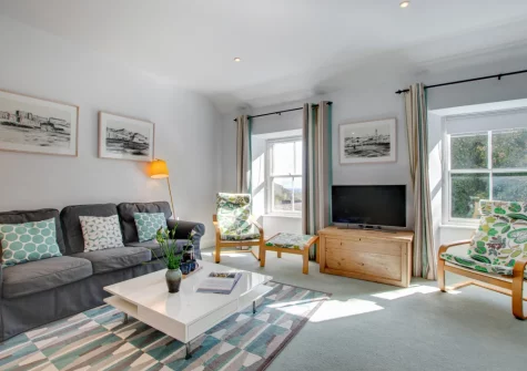 The living room at Aquarius, Porthcurno