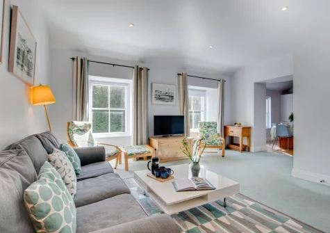 The living room at Aquarius, Porthcurno