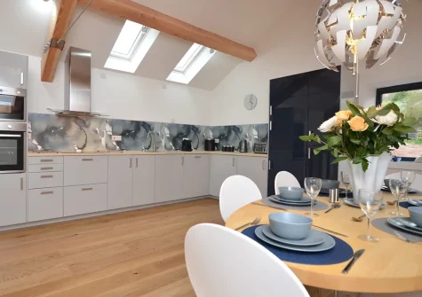 The kitchen & dining area at Art House, West Ridge Farm, Well Town