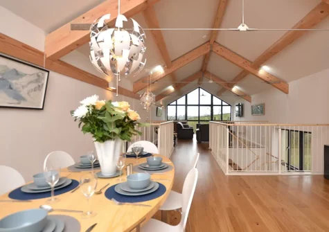 The dining area at Art House, West Ridge Farm, Well Town