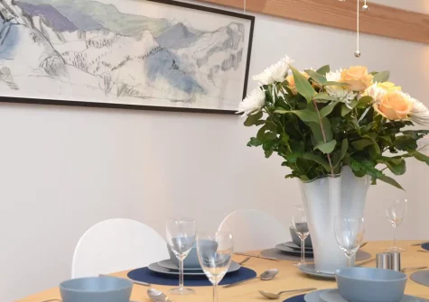 The dining area at Art House, West Ridge Farm, Well Town
