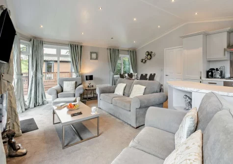 The living area at Ash Lodge, Meldon