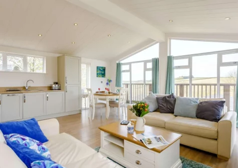 The living area at Ash Lodge, The Retreat, Romansleigh