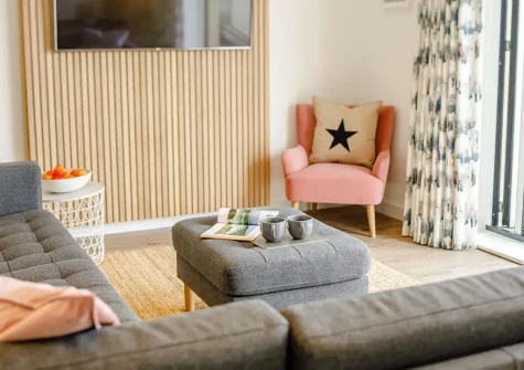The living area at Aspen Beach House, Westward Ho!