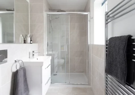 Bedroom #1 en-suite shower room at Aspen Beach House, Westward Ho!