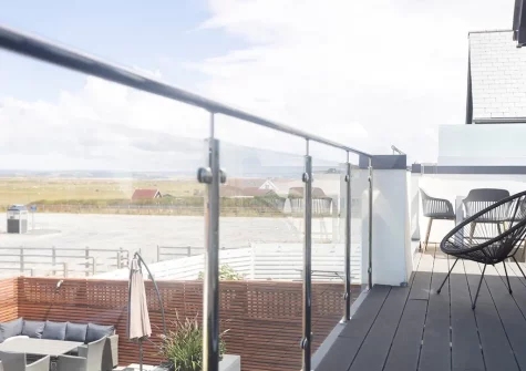 The balcony & outdoor sitting area at Aspen Beach House, Westward Ho!