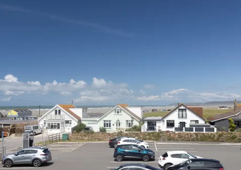 Enjoy the panoramic sea & nature reserve views from the balcony at Aspen Beach House, Westward Ho!