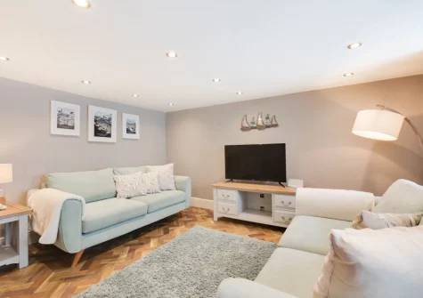 The living area at Atlantic Cottage, Porthleven
