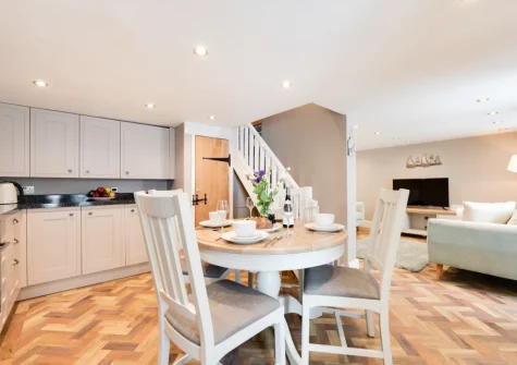 The kitchen & dining area at Atlantic Cottage, Porthleven