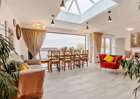 The living & dining area at Atlantic Vibes, Westward Ho!