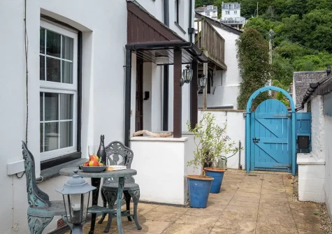 The patio & outdoor sitting area at Auntie Katie's Cottage, Looe