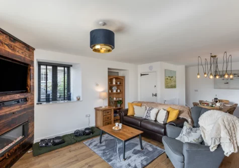 The living area at Austen Cottage, Swanmoor Grange, Harracott