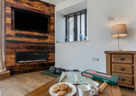 The living area at Austen Cottage, Swanmoor Grange, Harracott