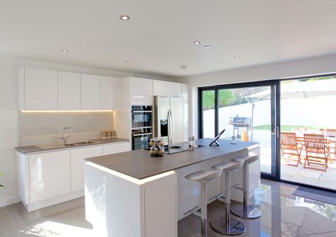 The open-plan kitchen at Avalen Rise, Newlyn