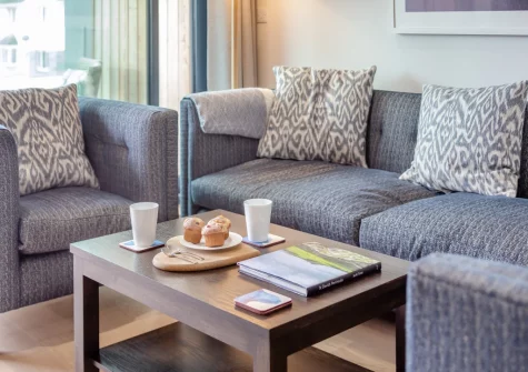 The living area at Avalon, Harlyn