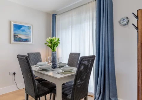 The dining area at Avalon, Harlyn