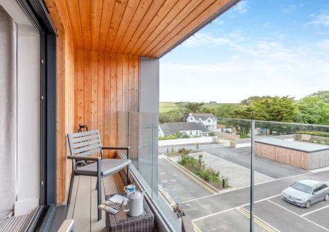 Bedroom #1 balcony & outdoor sitting area at Avalon, Harlyn