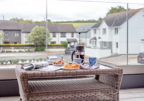 Bedroom #1 balcony & outdoor sitting area at Avalon, Harlyn