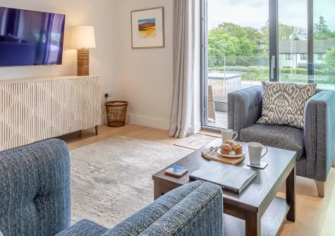 Avalon, Harlyn is a light-filled two-bedroom apartment just steps from glorious golden sands and stunning coastal views. Enjoy contemporary comfort, private balconies, and direct beach access. Perfect for families and friends creating memories.