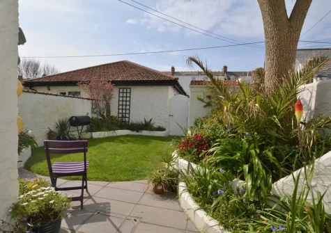 The patio & garden at Bag End, Bude