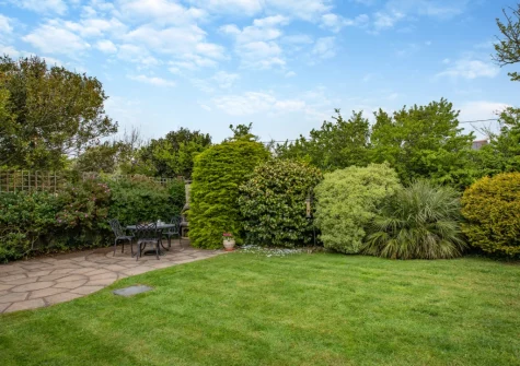 The patio, alfresco dining area & enclosed garden at Bamboo, Croyde