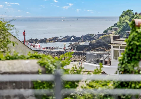 The view from the balcony & alfesco dining area at Banjo Cottage, Looe