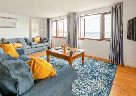 The living area at Barachy, Coverack