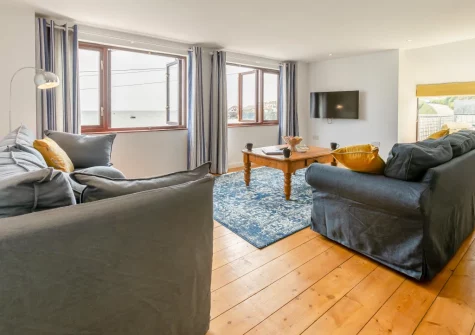 The living area at Barachy, Coverack