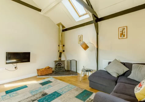 The living area at Barley Mow Cottage, North Nethercleave Farm, Umberleigh
